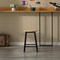 Wooden 17.5" High Black Round Bar Stool with Footrest for Indoor and Outdoor